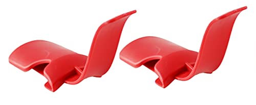 Home-X Shoe Helpers, Ergonomic Easy Shoe Helpers with Curved Handles for Pulling Shoes On, One Size Fits All, Durable Plastic for Multiple Uses, Set of 6, 6" L x 1 ¾” W x 1 ¼” H, Red