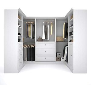 bestar versatile u-shaped walk-in closet organizer, 108w, white