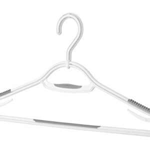 Whitmor Slim Sure-Grip Hangers with Swivel Hook (Set of 5), White, 17.13x 8.07 inch