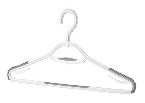 Whitmor Slim Sure-Grip Hangers with Swivel Hook (Set of 5), White, 17.13x 8.07 inch