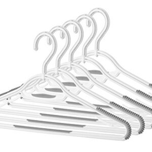 Whitmor Slim Sure-Grip Hangers with Swivel Hook (Set of 5), White, 17.13x 8.07 inch