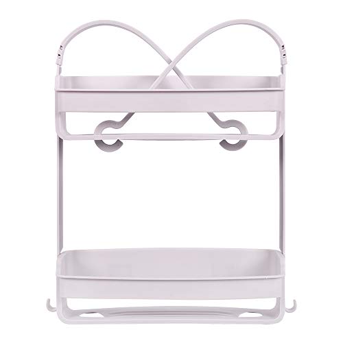 Humorous.P -Plastic Shower Caddy-Shower Caddy-Baby Shower Caddy-Hanging Shower Caddy for Shampoo, Conditioner, and Soap with Hooks for Razors, Towels, and More 4”x11.7”x26.5”