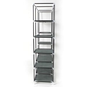 5-Layer 12-Compartment Non-Woven Fabric Wardrobe Portable Closet Gray (133x46x170cm)