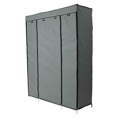 5-Layer 12-Compartment Non-Woven Fabric Wardrobe Portable Closet Gray (133x46x170cm)