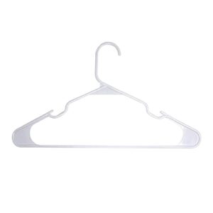 sedlav white hangers set with built-in shoulder grooves – reinforced plastic edges for stability and support, slim design, plastic smooth edges for hanging thin strap shirts, t-shirts, blouses
