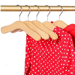 10pcs children's wooden hangers natural wooden kids hanger coat clothes toddler hangers for baby clothes closet，pet hangers（9.4 inches）