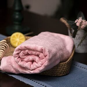 MUSH 600 GSM Hand Towel Set of 2- Pink | 100% Bamboo |Ultra Soft, Absorbent & Quick Dry Towel for Gym, Pool, Travel, Spa and Yoga | 29.5 x 14 Inches