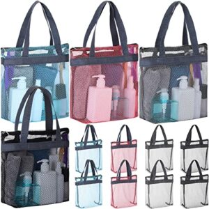 12 Pcs Mesh Shower Caddy Bag Bulk 12.2 x 10.24 Inches Quick Dry Bag with Zipper for Gym Portable Shower Tote Hanging Toiletry and Bath Organizer for Swimming Camping Travel College Dorm Beach Sports