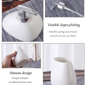 DVTEL Marble Texture Ceramic Mouthwash Cup Sanitary Suit Five-Piece Household Couple Set (Color : Nature, Size : 5 Piece kit)