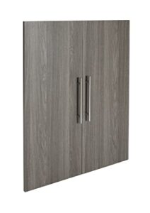 closetmaid suitesymphony wood closet door set pair, add on accessory, modern style, for storage clothes, for 25 in. units, graphite grey/satin nickel