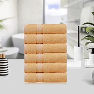 COTTON CRAFT Ultra Soft Hand Towel - Set of 6 Pure Cotton Plush Absorbent Quick Dry Easy Care Bathroom Face Towels - Everyday Luxury Hotel Spa Gym Shower Pool Beach Kitchen Travel Dorm -16x28- Yellow