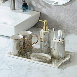 Bathroom Toiletries, Bathroom Five-Piece Set, Bathroom Toothbrush, Mouthwash Cup, Dental Ware, Ceramic Tray Set