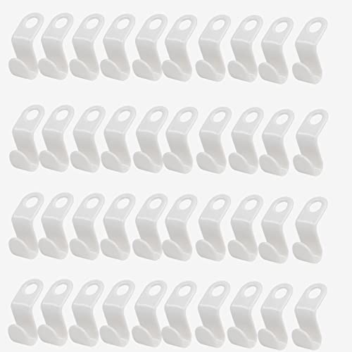 JIANYI Clothes Hanger Connector Hooks, 40 Pack Plastic Hanger Hooks for Clothes, Cascading Hangers Space Saving Organizer for Heavy Duty Clothes Closet - White