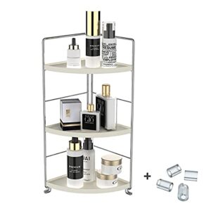 janus liang 3-tier bathroom organizer countertop - makeup organizer cosmetic holder corner storage shelf kitchen spice rack standing counter shelf for vanity, bathroom, bedroom, kitchen