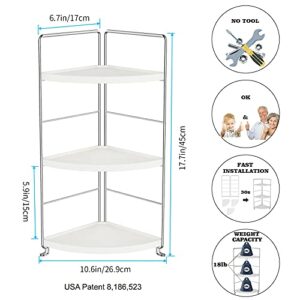 JANUS LiANG 3-Tier Bathroom Organizer Countertop - Makeup Organizer Cosmetic Holder Corner Storage Shelf Kitchen Spice Rack Standing Counter Shelf for Vanity, Bathroom, Bedroom, Kitchen