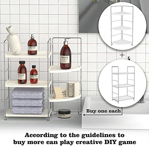 JANUS LiANG 3-Tier Bathroom Organizer Countertop - Makeup Organizer Cosmetic Holder Corner Storage Shelf Kitchen Spice Rack Standing Counter Shelf for Vanity, Bathroom, Bedroom, Kitchen