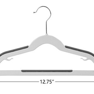 Finnhomy Extra Strong 30 Pack Plastic Hangers for Baby and Kids, Durable Children Clothes Hangers with Non-Slip Pads, Great for Any Baby Clothes, Gray
