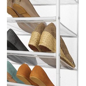 NKDS 12-Tier Over The Door Mesh Shoe Rack - 36 Pair - Metal - White