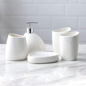 dvtel bathroom five-piece set, simple ceramic wash four-piece set, bathroom supplies set, wash cup set (color : 5 piece set)