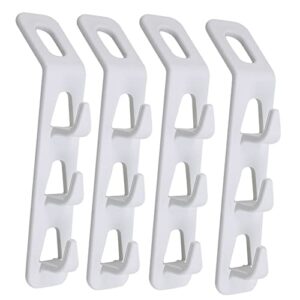4pcs plastic clothes hanger connector hooks hanging display hook clothes closet space saver organizer for space saving retail store display home use, white