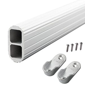 zaqycm aluminum wardrobe rod complete kit, closet bar for hanging clothes heavy duty, wall mount curtain rod for doorway/bay window/shower/closet opening (color : silver, size : 109cm/43 in)