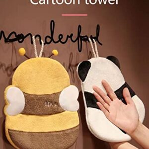 Pandas and Bees Funny Hand Towels - Cute Bathroom Kitchen Towels Decorative Pandas and Bees Decor Hanging Face Towels Absorbent Soft-Super Soft Highly Absorbent Towel for Bathroom