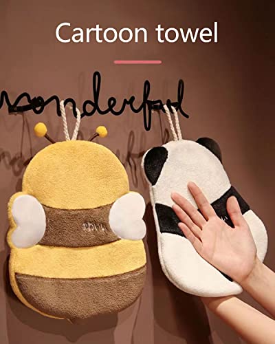 Pandas and Bees Funny Hand Towels - Cute Bathroom Kitchen Towels Decorative Pandas and Bees Decor Hanging Face Towels Absorbent Soft-Super Soft Highly Absorbent Towel for Bathroom