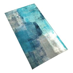 Hand Towel Modern Art Gry Turquoise Abstract Face Washcloths Fingertip Bath Towels 27.5 x 15.7 Inch Microfiber Quick Dry Soft Absorbent Luxury Kitchen Dish Cloth for Bathroom Beach Gym Sport