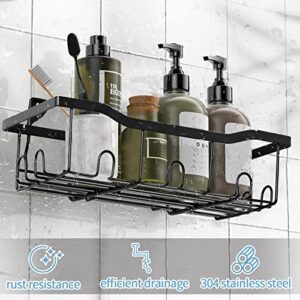 STxiny 4 Pack Shower Caddy Organizer, No Drilling 2 Pack Shower Caddies with 1 Toothbrush Holder and 1 Soap Holder, Strong Adhesive Rustproof Wall-Mounted Shower Caddy for Bathroom, Kitchen and Dorm