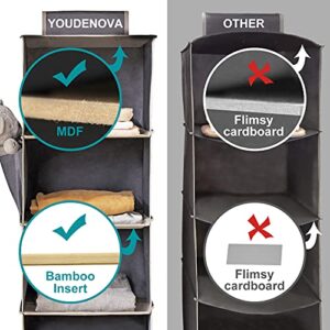 YOUDENOVA Hanging Closet Organizers and Storage, 3-Shelf Closet Hanging Storage Shelves for Closet, Set of 2