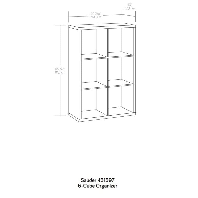 Sauder Miscellaneous Storage Engineered Wood 6-Cube Organizer in Rural Pine