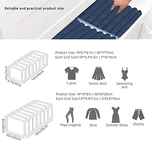 4PCS Pants Organizer, Wardrobe Clothes Organizer for Folded Clothes, Upgraded Drawer Organizers for Clothing, Clothes Organizer, T-Shirt, Leggings, Pants Organizer for Closet Ticacos