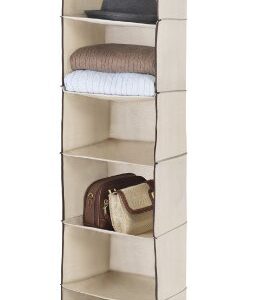 Whitmor Canvas Heavy Duty 6 Shelf Hanging Accessory Bag