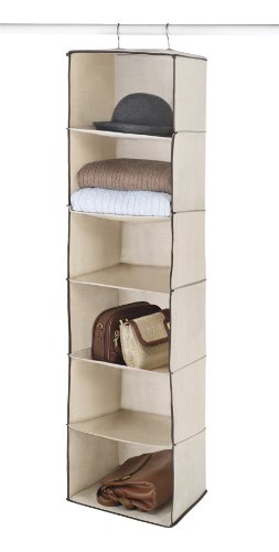 Whitmor Canvas Heavy Duty 6 Shelf Hanging Accessory Bag