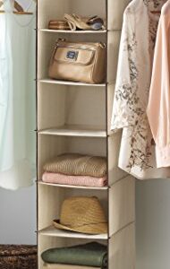 Whitmor Canvas Heavy Duty 6 Shelf Hanging Accessory Bag