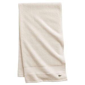 lacoste heritage supima cotton bath sheet, chalk, 35" x 70"