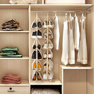 JIAMI HOME Closet Shoe Rack for Closet Shoe Storage Organizer 2 Pack Shoe Holder with Hanger