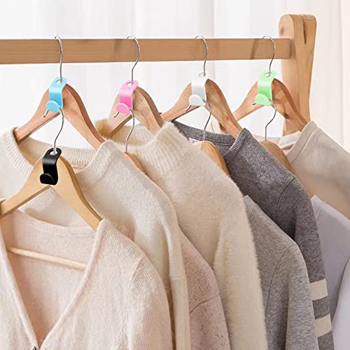 100 Pcs Clothes Hanger Connector Hooks Plastic Hanger Hooks for Clothes, Hanger Hooks Space Saver for Plastic Hangers