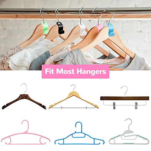 100 Pcs Clothes Hanger Connector Hooks Plastic Hanger Hooks for Clothes, Hanger Hooks Space Saver for Plastic Hangers