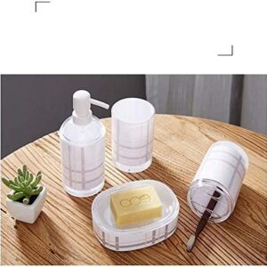 Acrylic Mouthwash Cup Toothbrush Holder Tooth Cup Soap Dish Soap Dish (Color : White, Size : 4 Piece Set)
