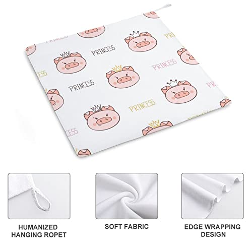 Lurnise Hand Towel Pig Hand Towels Dish Towel Lanyard Design for Bathroom Kitchen Sports