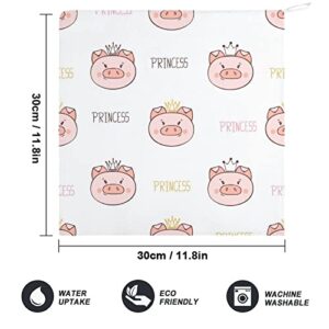 Lurnise Hand Towel Pig Hand Towels Dish Towel Lanyard Design for Bathroom Kitchen Sports