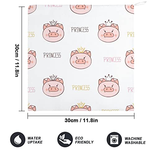 Lurnise Hand Towel Pig Hand Towels Dish Towel Lanyard Design for Bathroom Kitchen Sports