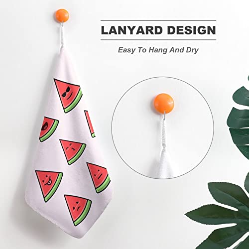 Lurnise Hand Towel Watermelon Hand Towels Dish Towel Lanyard Design for Bathroom Kitchen Sports