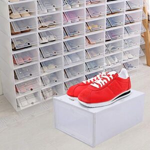 GDAE10 20pcs Shoe Storage Boxes Clear Shoe Box Storage Containers Shoe Box Clear Plastic Stackable Foldable Shoe Storage Box Sets Home Organizer for Sneaker Display(12.9”*9”*5.5”)