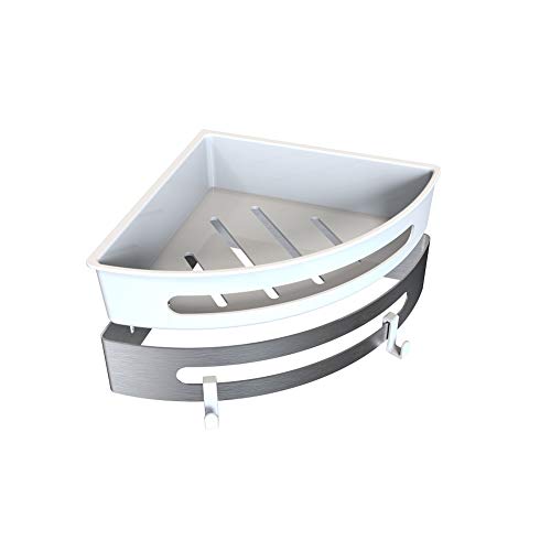 Mihom Triangle Corner Shower Caddies , 304 Stainless Steel 1 Tie Shower Basket Organizer Rack for Washroom, Toilet, Dorm, Kitchen,Bathroom Corner Shelf Brushed