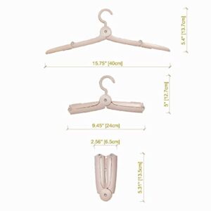 Fineget Foldable Travel Clothes Hangers Portable Plastic Clothing Coat Carry-on Hangers Saving Space Hangers Light Weight Drying Rack for Travel Pink