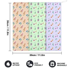 Lurnise Hand Towel Musical Note Music Hand Towels Dish Towel Lanyard Design for Bathroom Kitchen Sports