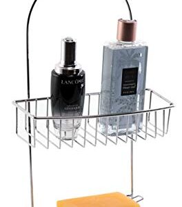 Basicwise Metal Wire Hanging Bathroom Shower Storage Rack,Chrome,QI003490