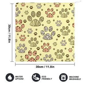 Lurnise Hand Towel Animal Footprints Hand Towels Dish Towel Lanyard Design for Bathroom Kitchen Sports